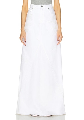 GRLFRND Fiona Godet Maxi Skirt in White Rip - White. Size 23 (also in ).