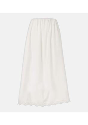 Posse Antoinette embroidered cotton maxi skirt