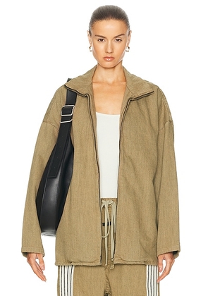 Fear of God Full Zip Denim Shirt in Deer - Tan. Size S (also in ).