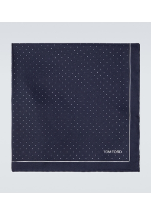 Tom Ford Logo polka-dot silk pocket square