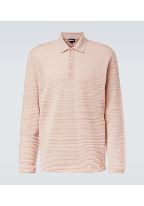Giorgio Armani Striped virgin wool jersey polo sweater