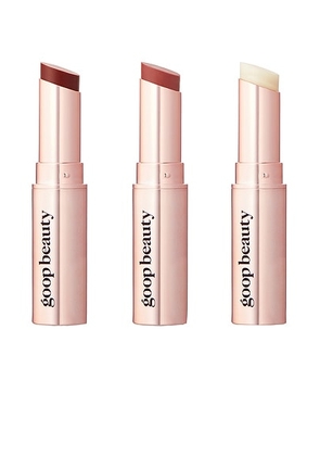 Goop Goopgenes Clean Nourishing Lip Balm Trio, Rose + Garnet in N/A - Multi. Size all.