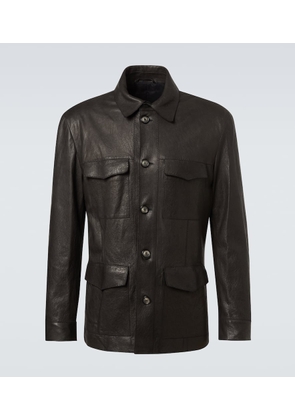 Giorgio Armani Leather field jacket