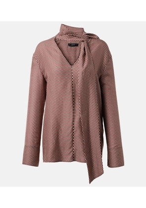 Joseph Scarf-detail printed silk blouse