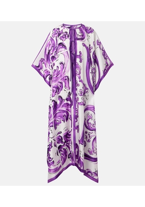 Dolce&Gabbana Majolica silk twill beach dress