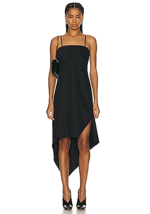 Helmut Lang Scarf Hem Dress in Black - Black. Size 0 (also in 2).