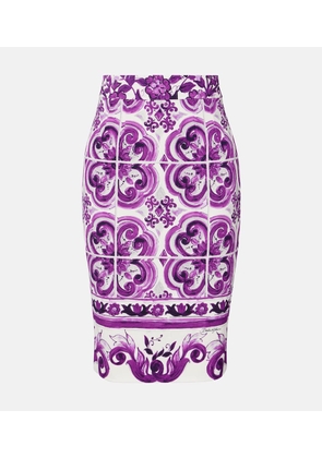 Dolce&Gabbana Majolica silk-blend pencil skirt