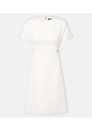 Dolce&Gabbana DG distressed wool-blend tweed minidress