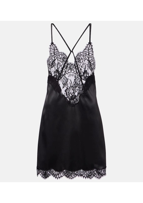 Dolce&Gabbana Lace-trimmed satin slip dress