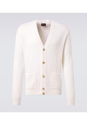 Brioni Ribbed-knit wool and cashmere cardigan