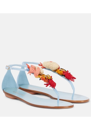 Aquazzura Marea raffia thong sandals