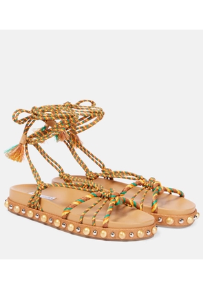 Aquazzura Tropical Rope embellished raffia sandals