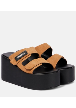Coperni Logo suede wedge mules