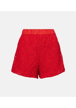 SIR Crochet high-rise cotton-blend shorts