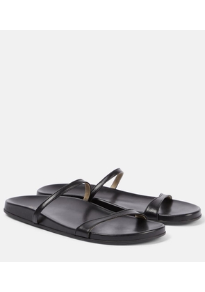 The Row Hugh leather slides