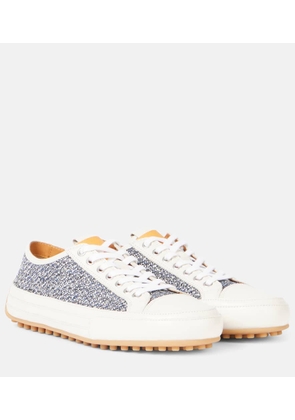 Tod's Tweed and leather sneakers