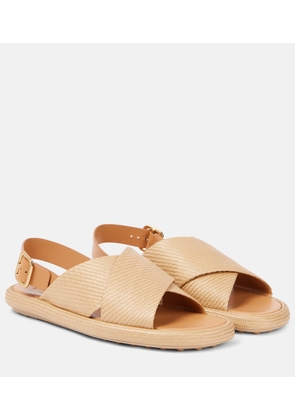 Tod's Woven leather-trimmed sandals