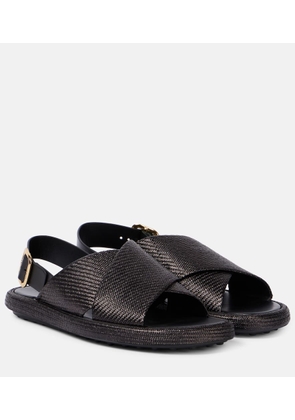 Tod's Woven leather-trimmed sandals
