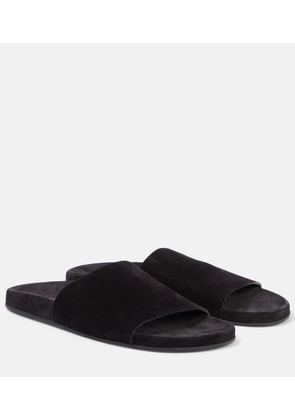 The Row Hugh suede slides