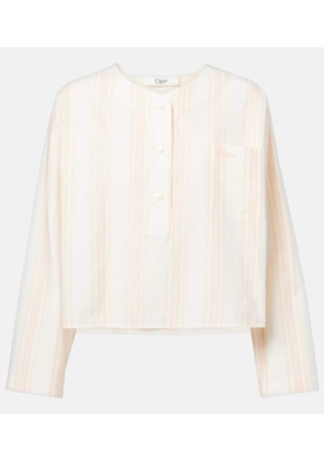 Chloe Striped cotton crop top