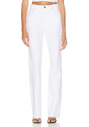 GRLFRND Melanie High Rise Boot Cut Jeans in Brentwood - White. Size 26 (also in ).