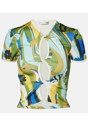 Christopher Esber Acidic Floral cropped T-shirt