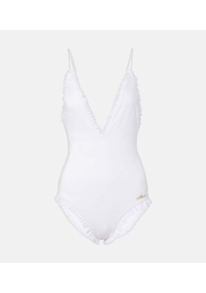 Chloe Broderie anglaise ruffled swimsuit