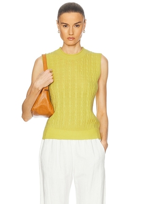 Guest In Residence Cashmere Cable Vest in Lemon - Yellow. Size L (also in M, XL).