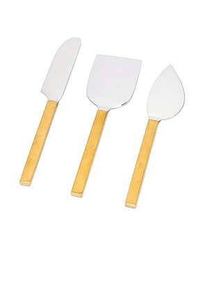 HAWKINS NEW YORK Simple Cheese Knives in Plated Steel - Metallic Silver. Size all.