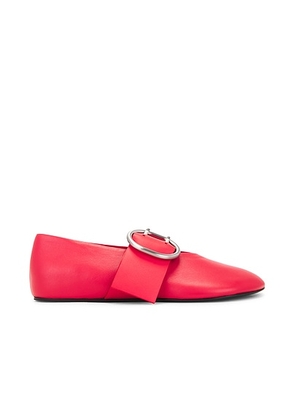 Jil Sander Cannolo Buckle Ballerina Flat in Red - Red. Size 36 (also in 36.5, 37, 37.5, 38.5, 39, 39.5, 41).