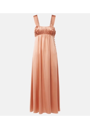 Chloe Ruched silk satin maxi dress