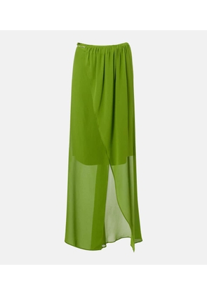 Christopher Esber Chain-detail silk georgette wrap skirt