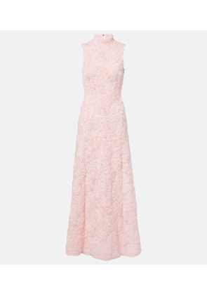 Rotate Floral mesh maxi dress