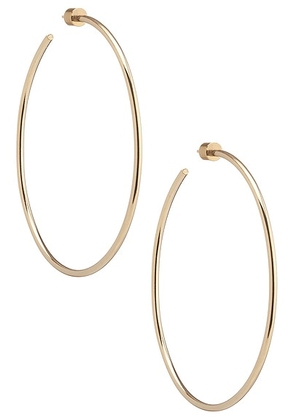 Jennifer Fisher Thread Hoop Earrings in 10k Yellow Gold Plated Brass - Metallic Gold. Size all.