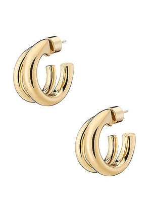 Jennifer Fisher Double Lilly Mini Hoop Earrings in YELLOW GOLD - Metallic Gold. Size all.