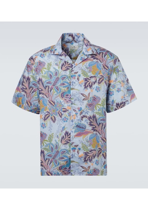Etro Printed cotton poplin bowling shirt