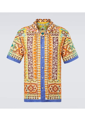 Etro Printed cotton bowling shirt