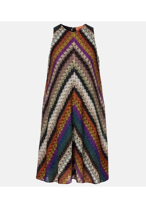 Missoni Zigzag knitted lame minidress