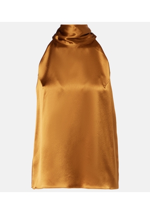 Galvan Sienna halterneck satin top