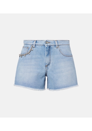 Area Embellished denim shorts