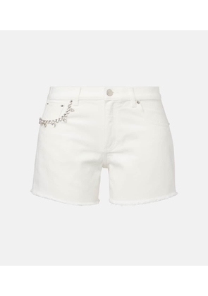 Area Crystal-embellished denim shorts