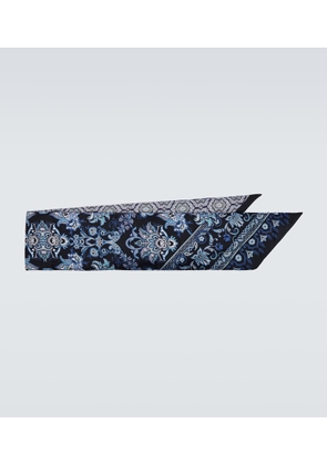 Etro Paisley printed silk twill scarf