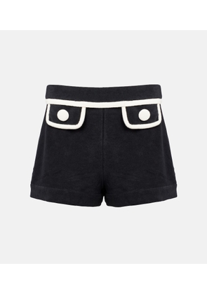 Adriana Degreas High-rise cotton-blend terry shorts