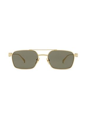 Gucci Square Sunglassses in Gold & Grey - Metallic Gold. Size all.