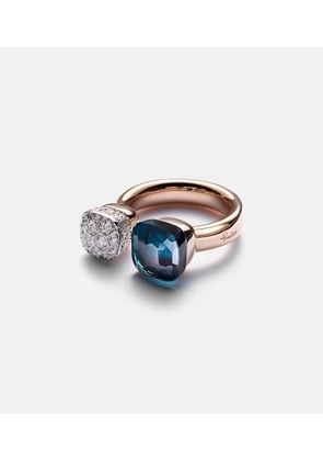 Pomellato Nudo 18kt gold ring with topaz and diamonds