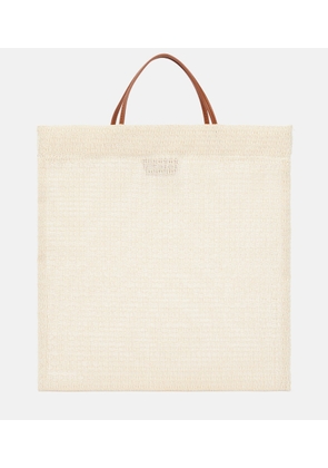 The Row Barn Mini leather-trimmed tote bag