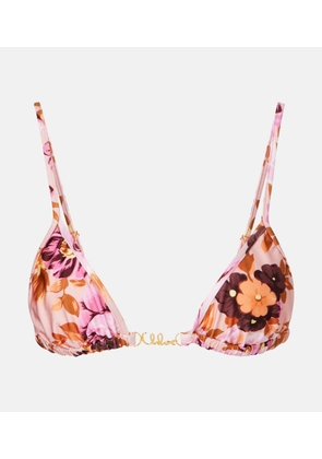 Chloe Logo floral bikini top