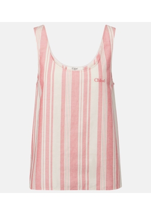Chloe Logo striped cotton top