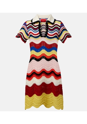 La DoubleJ Chevron crochet cotton polo dress