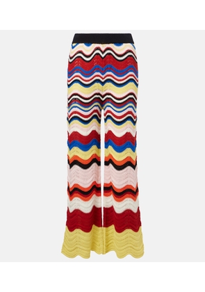 La DoubleJ Chevron crochet cotton wide-leg pants